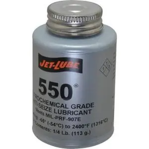 Jet-Lube 0.25 Lb Can Extreme Pressure Anti-Seize Lubricant Molybdenum Disulfide, -65 to 2,400°F, Steel Blue, Water Resistant 15555