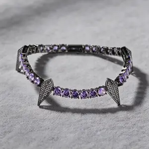 Men's Black Panther Moissanite Tennis Bracelet Iced Out Heavy Thick Chain Hip Hop Streetwear Jewelry for Men Trendy Statement Gift