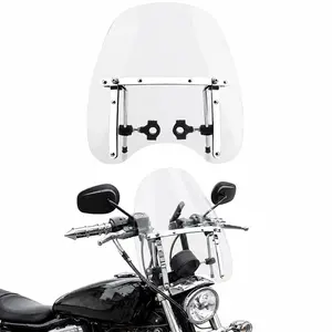 17" x 15" Clear Motorcycle Windshield Windscreen for 7/8" & 1" Handlebars