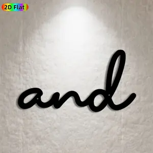 1pc Calligraphic "and" Metal Wall Art, Stylish Calligraphic Statue Mural, Ideal Gift for New Year, Christmas, Minimalist Decor Enthusiasts,  Wall Sculptures, Perfect for Living Room Wall & Garden Fence, Chic Typography-Inspired Home Accent