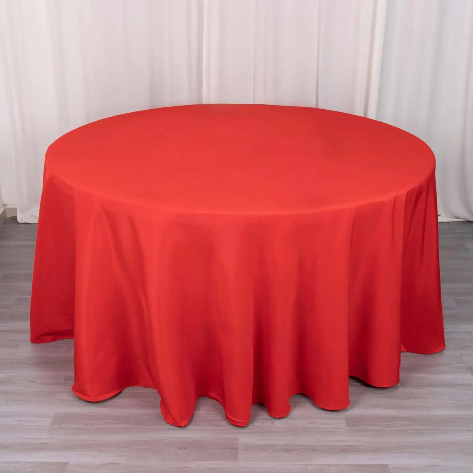 Premium Polyester Round Tablecloth 120" Red - Seamless 220GSM Table Cover
