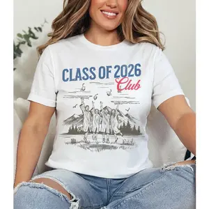 Class of 2026 Club Graduation T-Shirt, Vintage Mountain Graduate Graphic Tee, Senior 2026 Grad Gift, Retro Graduation Party Shirt for Her Him
