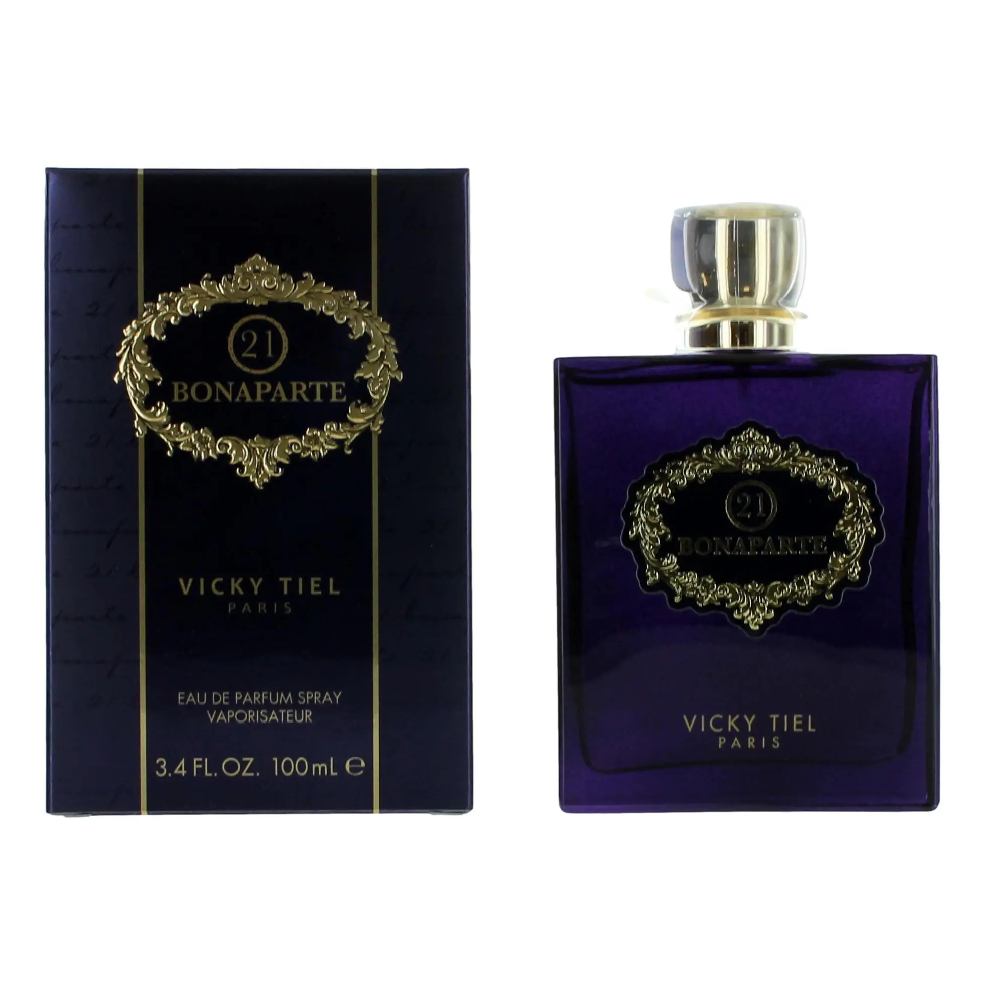 21 Bonaparte by Vicky Tiel Women's Signature Scent EDP Spray - 3.4 oz (3 to 3.9 fl oz Range), Cassis Leaf & Citrus Notes for Smelling Good