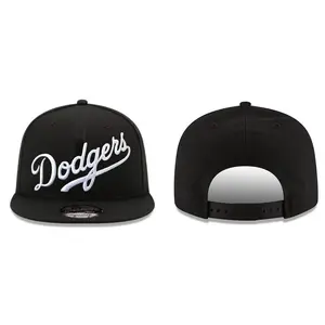 Classic Script Embroidered Snapback Cap for Men & Women, Flat Brim Adjustable Streetwear Baseball Hat