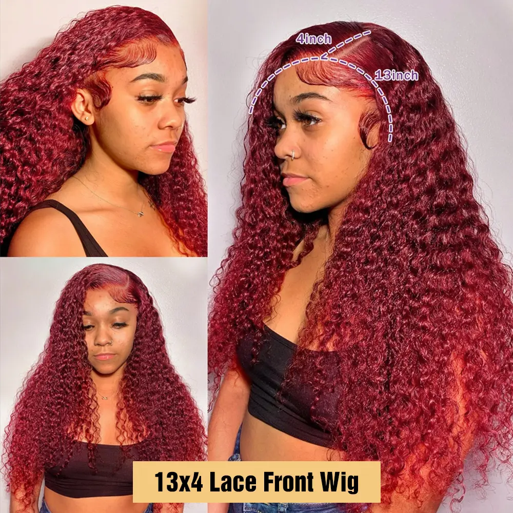 13x4 Lace Front Wig with Pre-Braided Cornrows, Deep Wave 4C Texture 13x4 HD lace Frontal wigs Type 4c Hairline| VSHOW HAIR main image 4