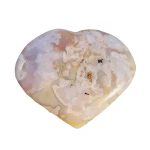 Flower Agate Crystal Heart