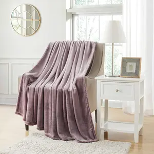 Fleece Blanket Flannel Throw Blanket (Lavender,Throw Size) Lightweight Cozy Microfiber Blanket for Sofa, Couch, Bed, Camping, Travel, 50x60 inches
