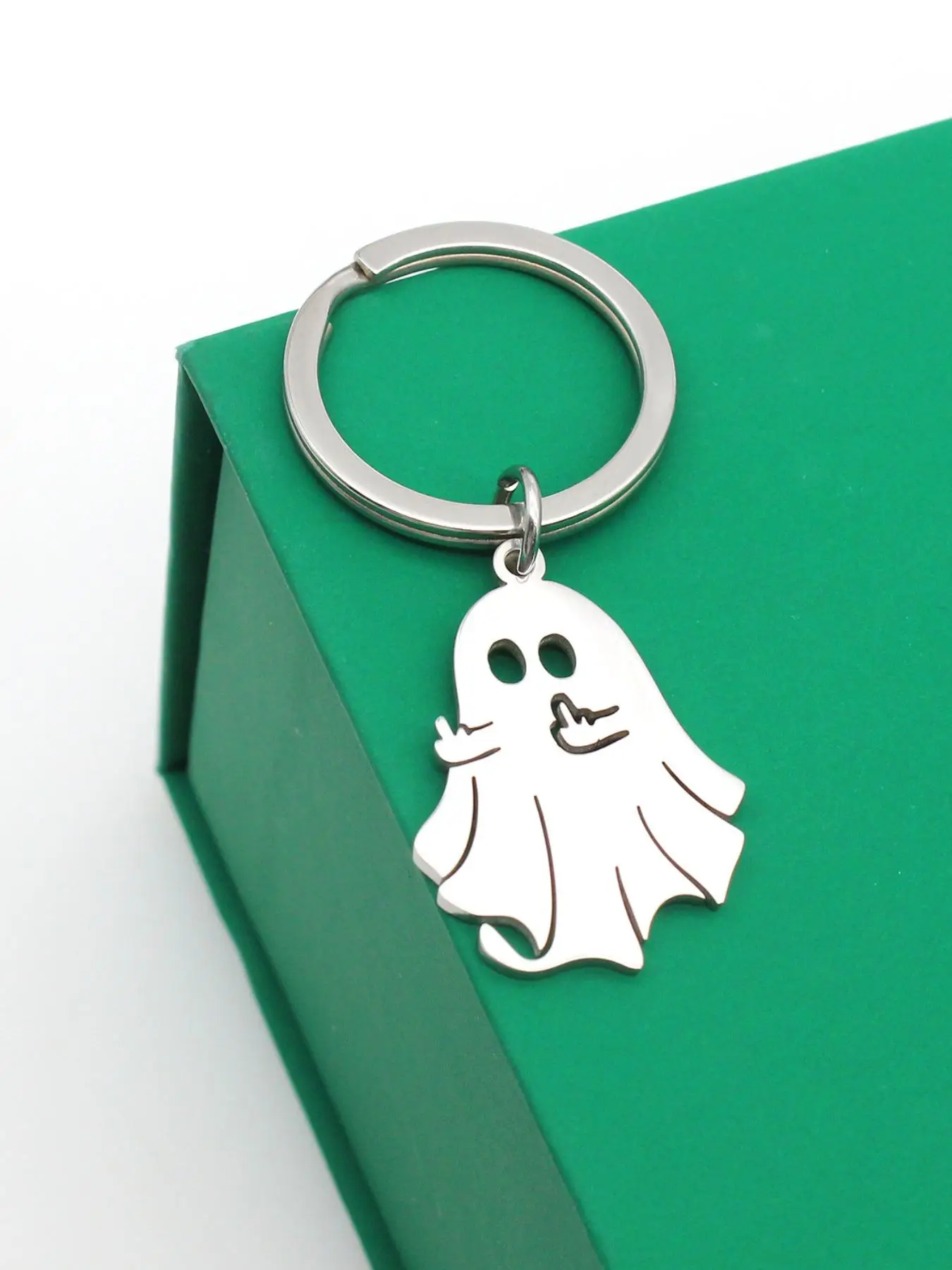 Halloween Themed Ghost Design Keychain, Cute Cartoon Keychain for Car Key, Backpack & Bag Pendant, Festival Creative Gift