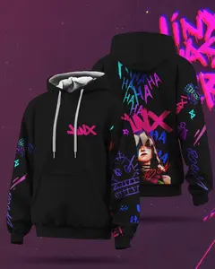 League of Legends, Jinx Hoodie Unisex, Arcane, Vi, Powder