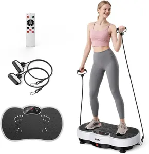 HTM Vibration Plate Exercise Machine with Lymphatic Drainage Feature Compact Design Fitness Home Gym Equipment Whole Body Workout Vibrations