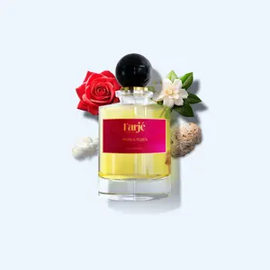 Farjé Perfumes – Musk & Roses Extrait De Parfum for Unisex 100ml – Finest Niche Quality Ingredients – Floral Musk Fragrance with Rose, Jasmine, Ambergris and Soft Musk – Elegant, Fresh and Long Lasting