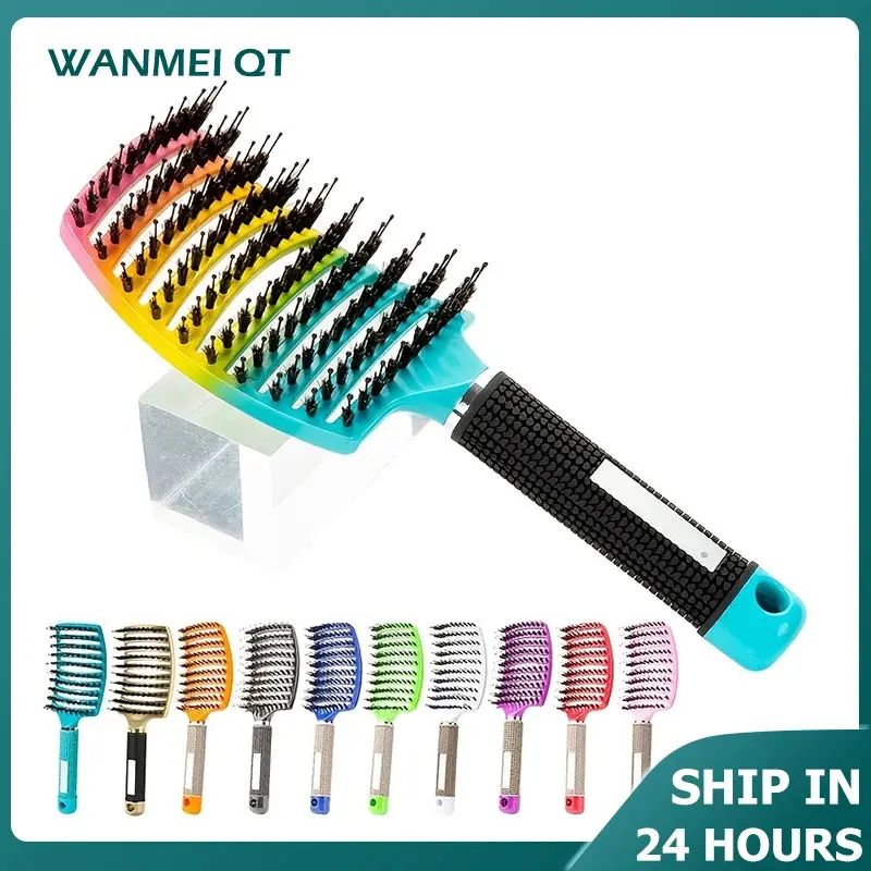 Cepillo mágico para masaje del cuero cabelludo para mujer - Herramienta profesional para desenredar cabello húmedo y rizado - Herramienta de peluquería