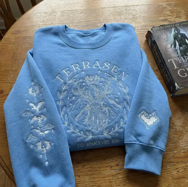 Bookish Fantasy Embroidered Sweatshirt, Epic Reader Design, Cozy Unisex Book Lover Sweatshirt, Fantasy Reading Gift