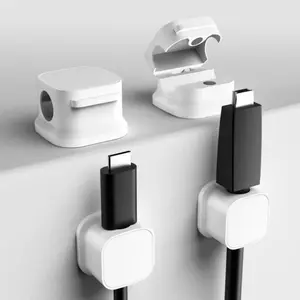 Magnetic Cable Clips 8 Pack,  Organizer for Desk, Cell Phone USB Cord Charging Cords, Holder Office Desk Car Wall Desktop Nightstand (Black)