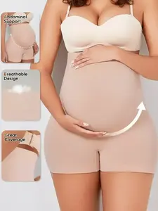 Women's Maternity Support Shorts, High-Waist Belly Band, Gentle Compression, Postpartum Recovery, Breathable, S-Xxl, Prenatal Maternity Clothing