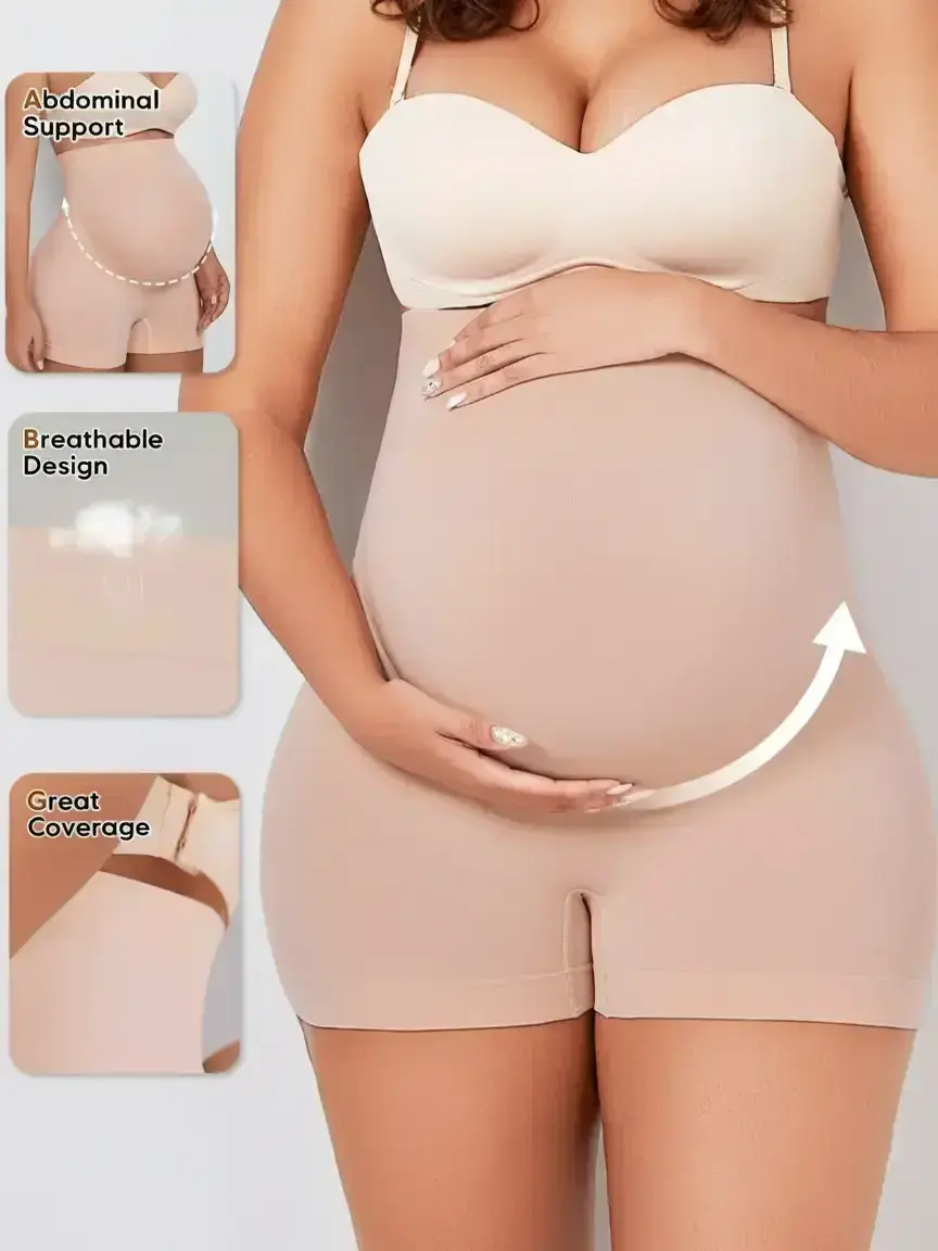 Women's Maternity Support Shorts, Pregnancy Shapewear, High-Waist Belly Band, Gentle Compression, Postpartum Recovery, Breathable, S-Xxl, Prenatal Maternity Clothing, Maternity Apparel, Maternity Clothes