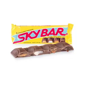 Necco Sky Bar (1.5 oz) 4-Flavor Chocolate Bars -  3 Pack, 6 Pack, or 24 Pack - Caramel Vanilla Peanut Fudge in Milk Chocolate, Individually Wrapped, Perfect for Snacking or Gifting Bonbon Dessert