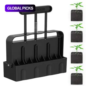 Soil Block Maker with Handle, 4-Cell Soil Block Maker, 2-Inch Mold, Reusable for Seed Germination, Seedling Growth, Garden Soil Potting Outdoor Plants, No-Damage Transplanting, Garden Supplies #GLOBAL PICKS