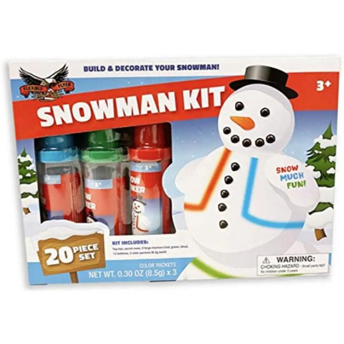 Paricon  Flexible Flyer Build a Snowman Kit & Snow Art Markers, 20 Piece, 20-Pieces, Creative Play