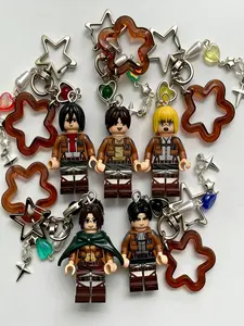 Handmade Acrylic Heart Anime Keychain, Best Gift for Him Her, Y2K Style, Cute Beaded Design, Perfect for Fans