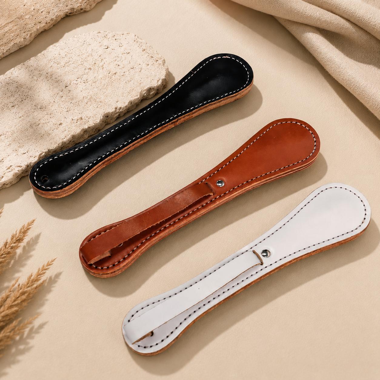 Handmade Cowhide Leather Accessory, Portable Leather Gear with Smooth Handle for Daily Carry and Home Display