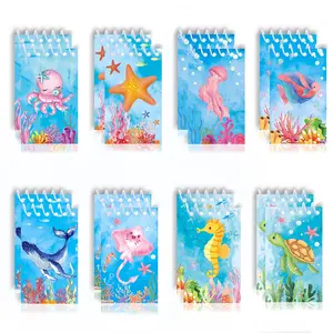 Set of 8 Underwater World Notebooks, Portable Spiral Bound with Tearable Blank Pages, Perfect for Notes and Sketches
