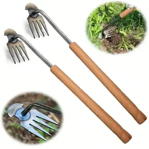 Garden Hand Weeder with Handle, Manual Garden Lawn Weeder, Joint Scraper Lawn Rake, Garden Rake Lawn Weeder, Tool Used for Removing Garden Weeds