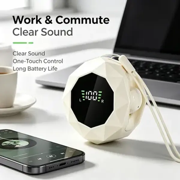 2026 Mini Invisible Wireless Earbuds – Bluetooth 6.0, Waterproof, Noise Reduction Calls, Comfortable for Side Sleepers, Perfect for Back to School