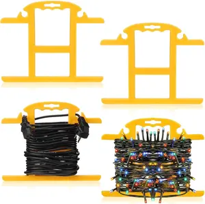 4Pcs ABS Heavy Duty Portable Extension Cord Storage Reel, 100ft H-shape Yellow Cord Organizer Winder, Christmas Light Storage Holder for Indoor & Outdoor Use