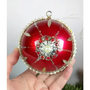 Vintage Handmade Beaded Christmas Ornament