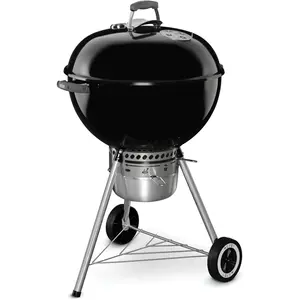 Weber Original Kettle Premium Charcoal Grill, 22-Inch, Black – Outdoor BBQ Grill with Built‑In Thermometer, Heat Control Dampers & One‑Touch™ Cleaning System