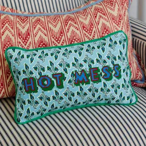 Hot Mess Needlepoint Pillow