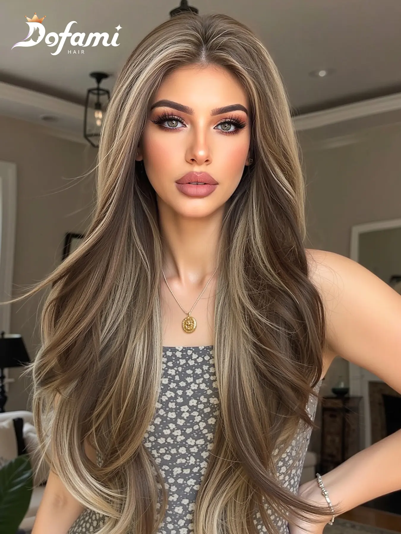 13x6 Lace Front Glueless Part Wig Long Curly Hair, No Bangs Fashionable Natural Look, Fluffy and Comfortable, Perfect for Daily Wear