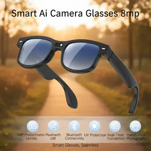 Unisex Adults Modern Smart AI Wearable Camera Glasses - 8MP Photochromic Lenses, Button-Touch Adjustment, UV Protection, Bluetooth Wireless Recording, 160+ Languages Real-Time Translation for Travel, Outdoor Adventures