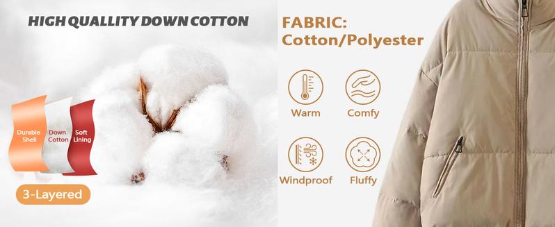 Arssm Women’s Cropped Quilted Jacket – Lightweight Zip-Up Winter Coat for Cozy Streetwear & Casual Cold Weather Outfits