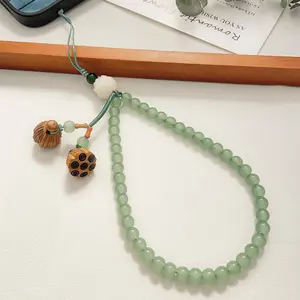 Handmade  Crystal Beaded Charm Cell Phone Camera Lanyard Hands-Free Wrist Strap Phone Chain String Keychain Decor for Walle