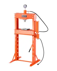 【fathersdaygift】VEVOR Hydraulic Shop Press30 T H-Frame Pneumatic Shop Press with Press Plate & Triangular SupportStable Garage Floor Adjustable Hydraulic Press with Relief ValveFit for Bending & Straightening