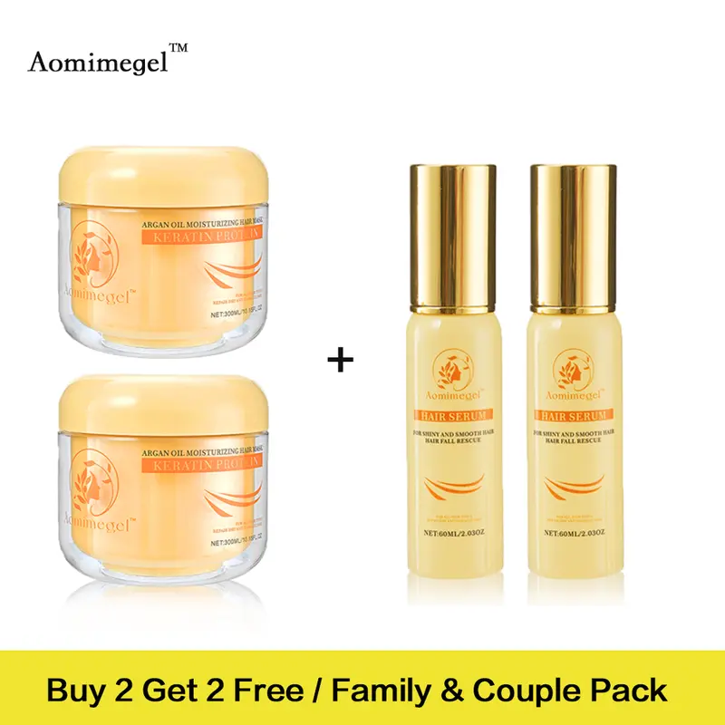 Aomimegel Premium Hair Mask & Hair Oil Set, 2 Masks + 2 SerumsDeeply nourishes, repairs damage, adds moisture and shine. Smooths frizz, hydrates, protects, strengthens hair.Shampoo，Conditioner，Hair Oil，Hair Mask，Hair Care，Moisturizing & Hydrating