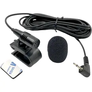 .mm Plug Microphone Compatible Replacement for  DDX DMX DNX DNR DPX KDC KMM Series Car Stereo – Handsfree External Mic for Bluetooth Calling and Navigation Use with FT Cable