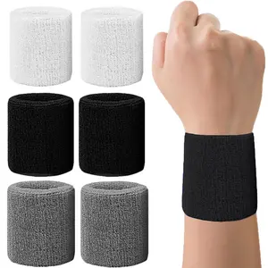 Sports Wristband, Wrist Wraps, 1/3/6 Counts Sweat Absorbing Wristband, Breathable Wrist Support for Men & Women, Sports Accessories for Gym Workout Running, Healthcare