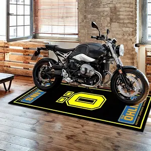 1pc Sporty Simple Dirt-Resistant Motorcycle Mat Rug, Indoor Floor Rug, Heavy-Duty Indoor Carpet for Garage Living Room, Easy Storage Modern Home Decor, Home Decorative Rugs