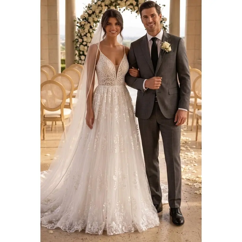 Primavera Couture 11102 - A-Line Beaded Wedding Dress