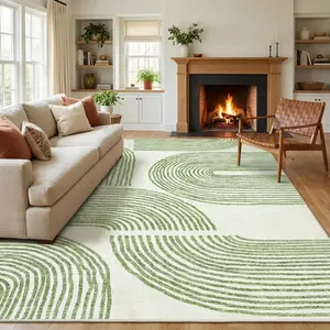 Modern Washable Striped Carpet Soft and Anti-slip Large-sized Geometric Printed Carpet Foldable Indoor Decorative Carpet for Living Room Office Laundry Room Children's Room Entrance Hall Game Room Bedroom floor rug decor