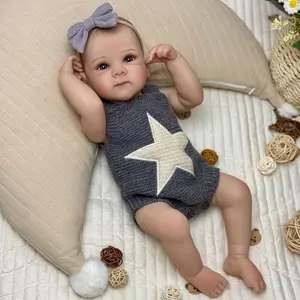 GUESSBELLY 19 Inch 48 CM Full Vinyl Body Reborn Girl Baby Doll Toy For Kids Lifelike Handmade Fashion Birthday Gift Collectable Humanoid Dolls
