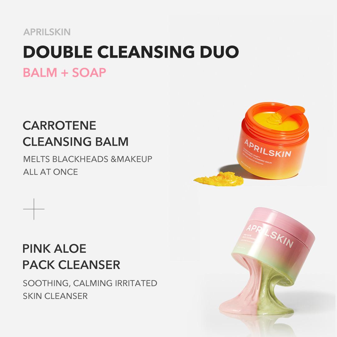 [APRILSKIN Official] Glowy Skin Double Cleansing Duo | Blackhead, Pore Care, Makeup Remover | K-beauty Glass Skin skincare routine