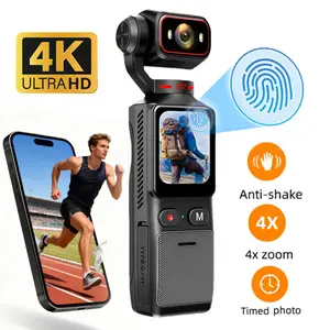 Vlogging Camera - 4K UHD Pocket Action Camera with 1.69inch IPS Touch Screen, 180° Rotatable Lens, WiFi Connection & EIS Stabilization, Loop Recording, External Mic Support, for YouTube Content, Travel Vlogs, and Outdoor Sports