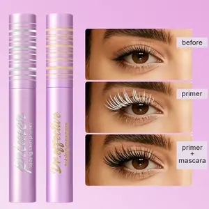 Mascara and Primer for Length and Volume Curling Smudge-Proof Longwear Flake-Free Easy to Remove Waterproof Lash Enhancer