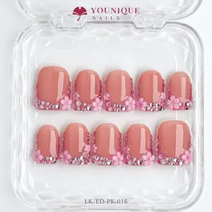 Younique Nails | 10PCS 100% Handmade Press-On Nails | Reusable Colorful Art acrylic stylish 3D