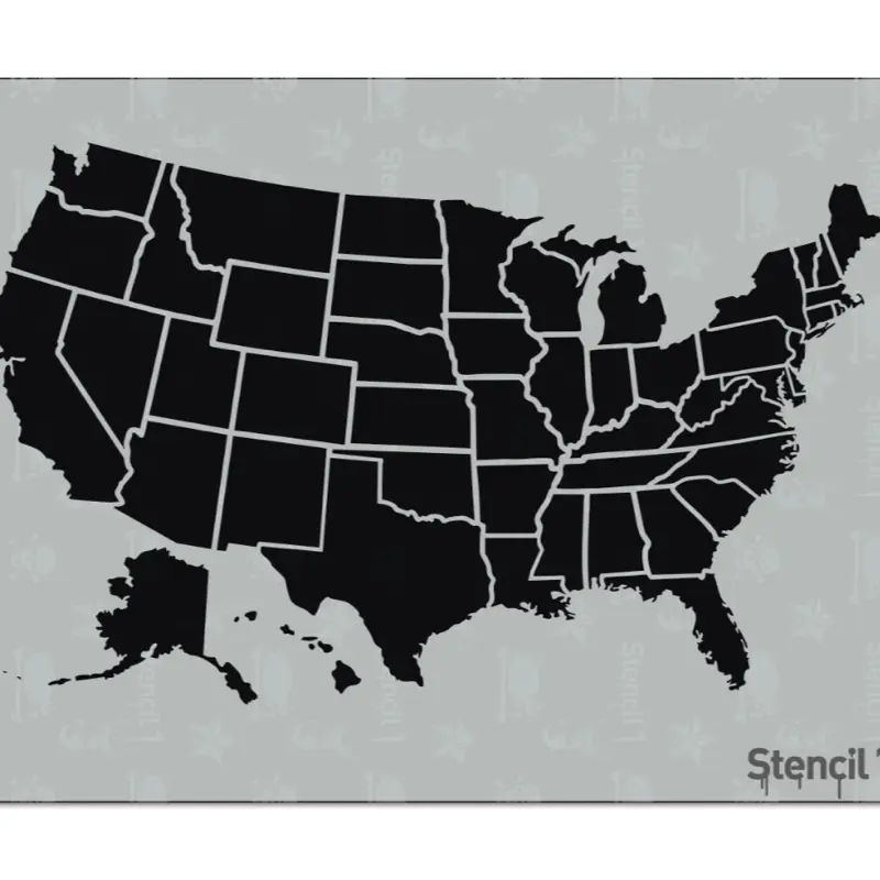 US Map Stencil – (8.5″x11″)