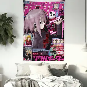 S-Soul E-Eater Anime Anime Tapestry Hippie Flower Wall Carpets Dorm Decor Cheap Hippie Wall Hanging 60X40 Gift Room Decoration Colorful